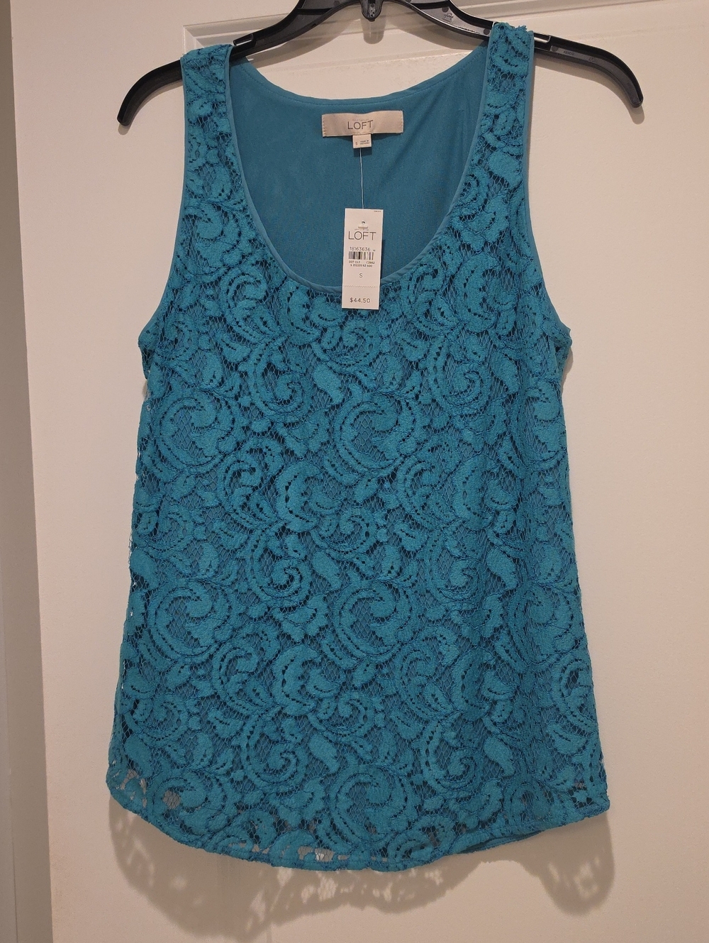Ann Taylor Loft Teal Lace Overlay Tank/ Camisole...non Smoker NWT..